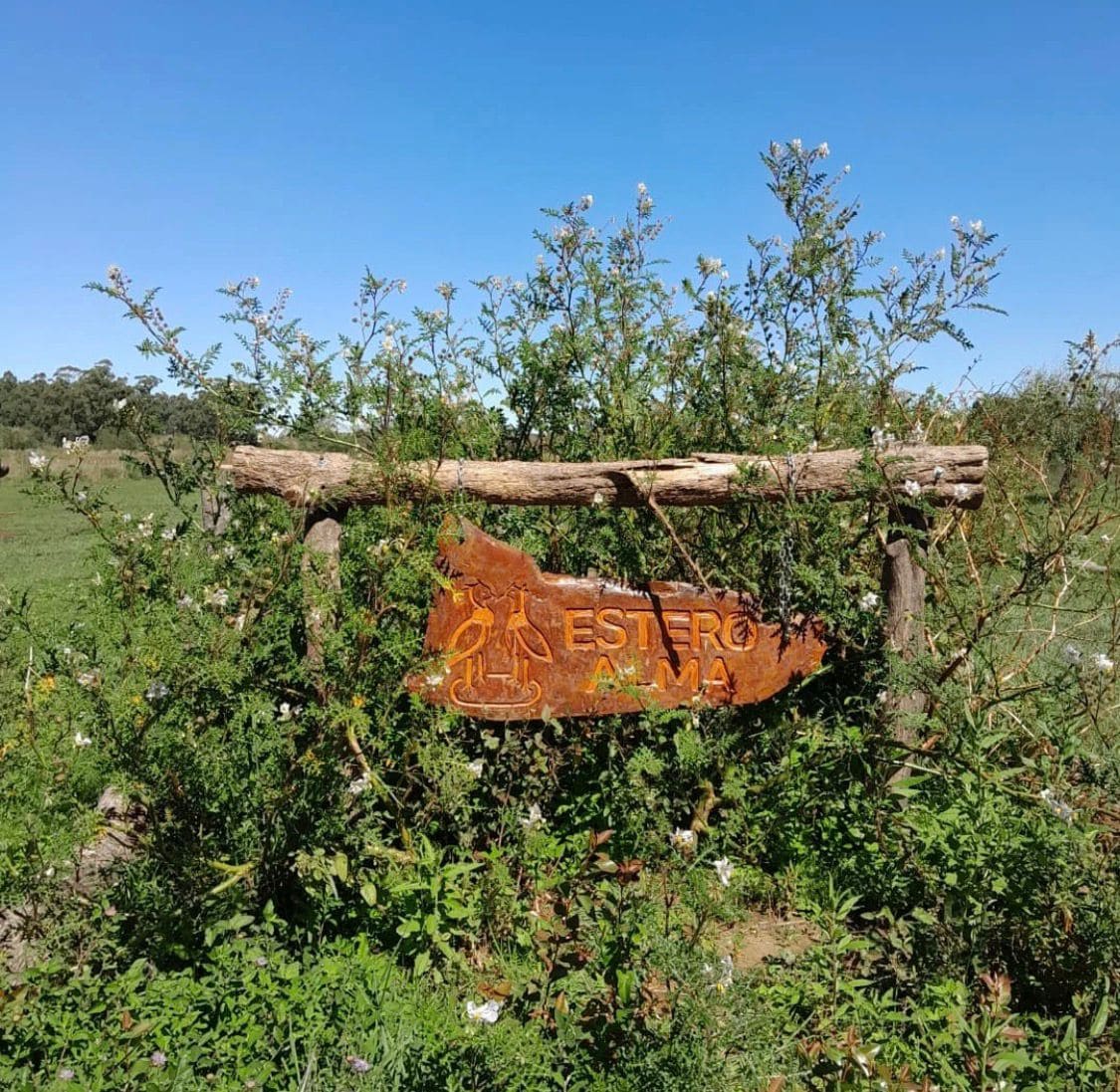 Cartel de la entrada a la reserva